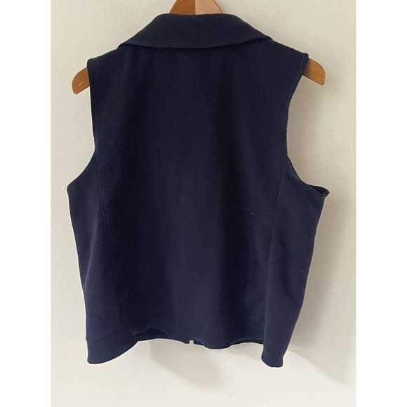 Lauren Ralph Lauren Womens Vest Size Large Navy Blue Zip Front Polyester - Picture 5 of 8